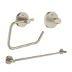 GROHE Essentials accessoireset 3-delig met handdoekhouder, handdoekhaak en toiletrolhouder zonder klep geborsteld Nikkel SW529087