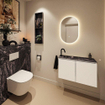 MONDIAZ TURE-DLUX 80cm toiletmeubel Talc. EDEN wastafel Lava positie links. Met 1 kraangat. SW1103610