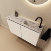 MONDIAZ TURE-DLUX 80cm toiletmeubel Talc. EDEN wastafel Glace positie rechts. Met 1 kraangat. SW1103097