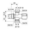 Schell Comfort hoekstopkraan 1/2 met 2 aansluitingen 3/8 chroom TWEEDEKANS OUT11655