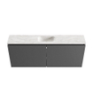 MONDIAZ TURE-DLUX 120cm toiletmeubel Dark Grey. EDEN wastafel Ostra positie midden. Zonder kraangat. SW1104820