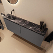 MONDIAZ TURE-DLUX 120cm toiletmeubel Dark Grey. EDEN wastafel Lava positie links. Zonder kraangat. SW1103756