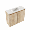 MONDIAZ TURE-DLUX 60cm toiletmeubel Washed Oak. EDEN wastafel Ostra positie midden. Zonder kraangat. SW1105114