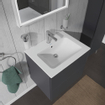 Duravit Me by starck wastafel 63x49cm 1 kraangat met overloop wit + Duravit XBase Wastafelonderkast 60x47.5x44cm 1 lade Standaard greep met softclose spaanplaat Grafiet Mat SHOWROOMMODEL SHOW19148