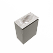 MONDIAZ TURE-DLUX 40cm toiletmeubel Smoke. EDEN wastafel Glace positie midden. Zonder kraangat. SW1103527