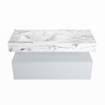 MONDIAZ ALAN - DLUX Badkamermeubelset - 110cm - onderkast - Clay - 1 lade - vrijhangende wastafel - wasbak links - 1 kraangat - Glace SW806403