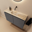 MONDIAZ TURE-DLUX 80cm toiletmeubel Dark Grey. EDEN wastafel Frappe positie midden. Zonder kraangat. SW1102763
