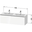 Duravit D-Neo wastafelonderkast 128x44x46.2cm 1 lade Noten Mat SW640809