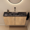 MONDIAZ TURE-DLUX 80cm toiletmeubel Washed Oak. EDEN wastafel Lava positie midden. Zonder kraangat. SW1104115
