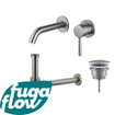 FugaFlow Eccelente Sobrado Badkamer Wastafelkraanset - inbouw wastafelkraan - always open plug - design sifon - PVD Geborsteld RVS - SW1125289