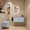 MONDIAZ TURE-DLUX 100cm toiletmeubel Clay. EDEN wastafel Opalo positie links. Zonder kraangat. SW1104258