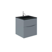 Crosswater Glide II Wastafel inbouw - kraangat - 50x45x1cm - glas - midnight black SW670220