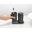 Brabantia ReNew Badkameraccessoires - set van 3 - Zeeppomp - Tandenborstelhouder - Schaal - donker grijs SW454750
