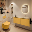 MONDIAZ TURE-DLUX 120cm toiletmeubel Ocher. EDEN wastafel Frappe positie rechts. Zonder kraangat. SW1102875