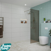 FugaFlow Eccelente Vetro inloopdouche badkamer - 70x200cm - rookglas - wandarm - gunmetal SW1125057