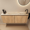 MONDIAZ TURE-DLUX 120cm toiletmeubel Washed Oak. EDEN wastafel Frappe positie rechts. Met 1 kraangat. SW1103131