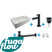 FugaFlow Eccelente Sobrado Badkamer Fonteinset - rechts - 1 kraangat - fonteinkraan mat zwart - wit SW1124057