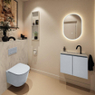MONDIAZ TURE-DLUX 60cm toiletmeubel Clay. EDEN wastafel Opalo positie midden. Met 1 kraangat. SW1104237