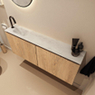 MONDIAZ TURE-DLUX 120cm toiletmeubel Washed Oak. EDEN wastafel Opalo positie links. Met 1 kraangat. SW1104648