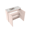 MONDIAZ TURE-DLUX 60cm toiletmeubel Rosee. EDEN wastafel Glace positie links. Zonder kraangat. SW1103466