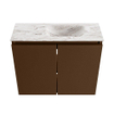 MONDIAZ TURE-DLUX 60cm toiletmeubel Rust. EDEN wastafel Glace positie rechts. Zonder kraangat. SW1103514