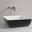 Villeroy & Boch Artis opzetwastafel vierkant 41x41x12.5cm zonder kraangat zonder overloop coal black SW68862