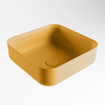 Mondiaz Binx Waskom - 36x36x13cm - vierkant - opbouw - Solid surface - Ocher/Ocher SW643519