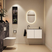 MONDIAZ TURE-DLUX 80cm toiletmeubel Talc. EDEN wastafel Lava positie links. Met 1 kraangat. SW1103610