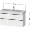 Duravit D-Neo wastafelonderkast 118.4x62.5x44.2cm 2 lades Basalt Mat SW641164