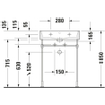 Duravit Vero onderstel voor wastafel 045360/045460 chroom 0305359