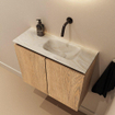 MONDIAZ TURE-DLUX 60cm toiletmeubel Washed Oak. EDEN wastafel Ostra positie rechts. Zonder kraangat. SW1105129
