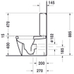 Duravit Starck 2 duoblokpot vario met verdekte bevestiging zonder reservoir wit 0295871