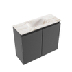 MONDIAZ TURE-DLUX 60cm toiletmeubel Dark Grey. EDEN wastafel Frappe positie midden. Zonder kraangat. SW1102709