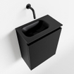 MONDIAZ TURE Fonteinset - 40x23x50cm - 0 kraangaten - 1 deur - urban mat - Wasbak links - Solid Surface Zwart SW475250