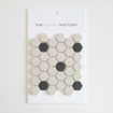 SAMPLE The Mosaic Factory London mozaïektegel - 15x25cm - wand en vloertegel - Zeshoek/Hexagon - Porselein White + Black Mat SW1159418