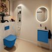MONDIAZ TURE-DLUX 40cm toiletmeubel Jeans. EDEN wastafel Opalo positie links. Zonder kraangat. SW1104341