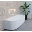 Riho Desire half vrijstaand half vrijstaand ligbad met overloop 180x84cm met Sifon Mat Wit SW412248