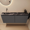 MONDIAZ TURE-DLUX 120cm toiletmeubel Dark Grey. EDEN wastafel Lava positie links. Zonder kraangat. SW1103756