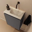 MONDIAZ TURE-DLUX 40cm toiletmeubel Dark Grey. EDEN wastafel Ostra positie rechts. Zonder kraangat. SW1104798
