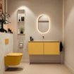 MONDIAZ TURE-DLUX 120cm toiletmeubel Ocher. EDEN wastafel Ostra positie midden. Zonder kraangat. SW1104967