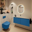 MONDIAZ TURE-DLUX 120cm toiletmeubel Jeans. EDEN wastafel Opalo positie midden. Zonder kraangat. SW1104384
