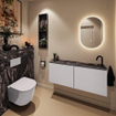 MONDIAZ TURE-DLUX 120cm toiletmeubel Cale. EDEN wastafel Lava positie rechts. Met 1 kraangat. SW1103698