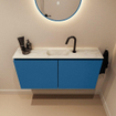 MONDIAZ TURE-DLUX 100cm toiletmeubel Jeans. EDEN wastafel Ostra positie midden. Met 1 kraangat. SW1104918