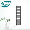 FugaFlow Eccelente Acces badkamer radiator 60x180cm recht middenaansluiting 879watt mat zwart SW1123348
