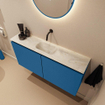 MONDIAZ TURE-DLUX 100cm toiletmeubel Jeans. EDEN wastafel Ostra positie midden. Zonder kraangat. SW1104924