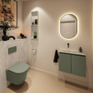 MONDIAZ TURE-DLUX 60cm toiletmeubel Army. EDEN wastafel Opalo positie links. Zonder kraangat. SW1104197