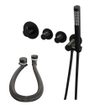 Brauer Black Edition Badkraan inbouw - douchegarnituur - 3 gladde knoppen - handdouche staaf 1 stand - Electroplating - mat zwart SW385410