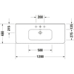 Duravit Durastyle wastafel 120x48cm 1 kraangat met overloop wit SW54153