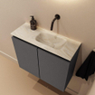 MONDIAZ TURE-DLUX 60cm toiletmeubel Dark Grey. EDEN wastafel Ostra positie rechts. Zonder kraangat. SW1104814