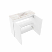 MONDIAZ TURE-DLUX 60cm toiletmeubel Talc. EDEN wastafel Frappe positie midden. Zonder kraangat. SW1102587